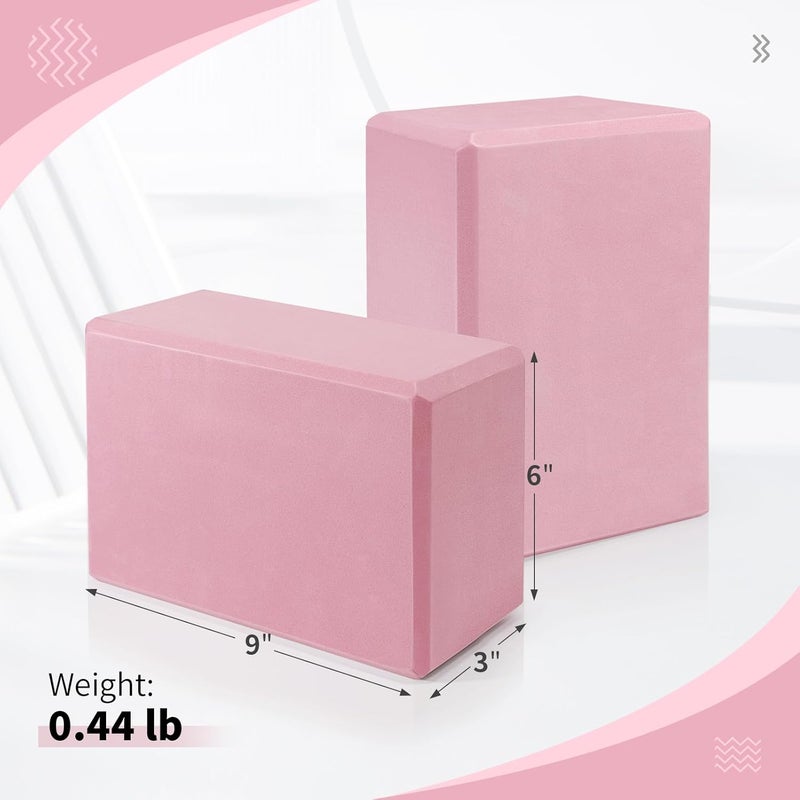 Corsiampoo Yoga Blocks 2 Pack 9x6x3 Inches, Sturdy Foam Yoga Block, Premium EVA, Non Slip High Density for Pilates Meditation, Stretching and Toning - Image 2